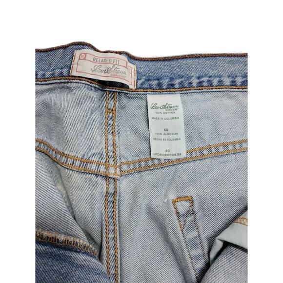 VTG Levi's Mens 40" Light Wash 505 relaxed Fit Denim Shorts Dad Jorts blue jean - Picture 3 of 3